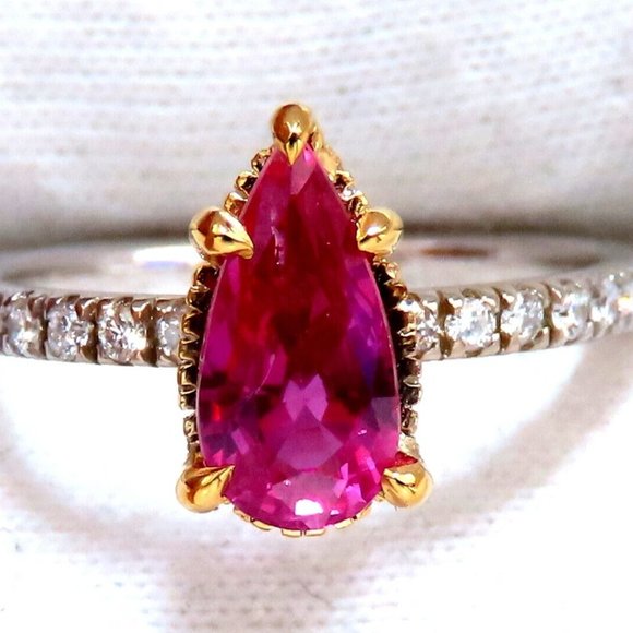 AIGS certified 1.45ct No Heat Ruby Ring 14kt raised mod deck - Picture 4 of 7